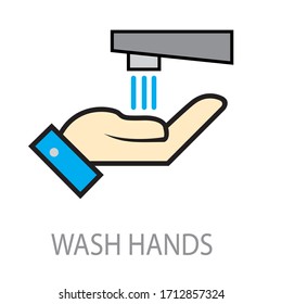 wash hands illustration design, vector of wash hands isolated.