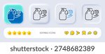 Wash hands line icon. Neumorphic, Flat shadow, 3d buttons. Covid hygiene sign. Washing liquid symbol. Line wash hands icon. Social media icons. Vector