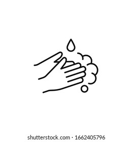 Wash hands line icon. Vector illustration