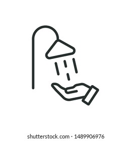 wash hands - minimal line web icon. simple vector illustration. concept for infographic, website or app.