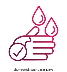 wash hands prevent spread of covid19 vector illustration gradient icon
