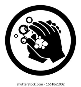 Wash hands sign, logo, symbol, icon. Black and white color. Can be used for any purposes. Vector EPS10