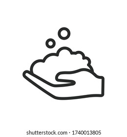 
wash hands with soap icon vector design illustration
