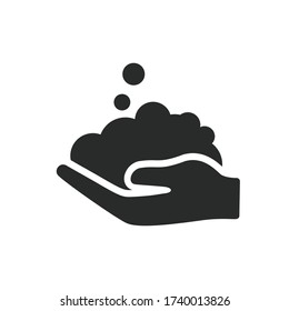 lavar manos con ilustración de diseño vectorial de icono de jabón