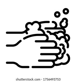 Wash hands soap Outline icon. Virus Transmission Concept.