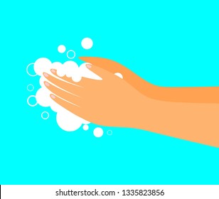 wash hands with soap vector illustration