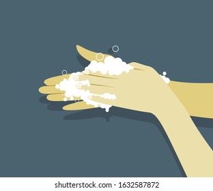 wash hands with soap vector illustration