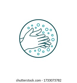 Wash hands with soap vector illustration