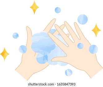 wash hands with soaps carefully,vector illustration