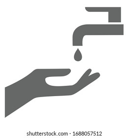 Vektorillustration Wash Hands und Tap Symbol 