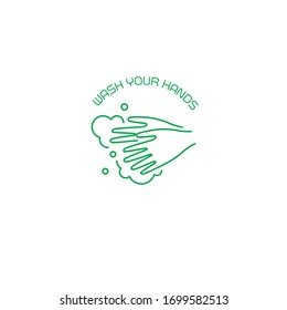Wash hands, vector hygiene icon