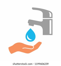 Wash hands vector icon
