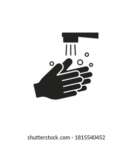 Icono vectorial de manos lavadas, Ilustración simple de diseño plano. concepto de higiene.