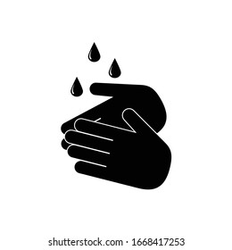 wash hands vector icon. stop covid 19,  coronavirus 