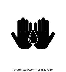 wash hands vector icon. stop covid 19,  coronavirus 