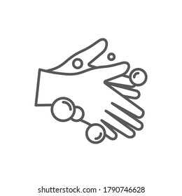Wash hands vector icon symbol isolated on white background