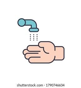 Wash hands vector icon symbol isolated on white background