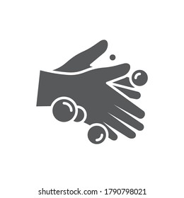Wash hands vector icon symbol isolated on white background