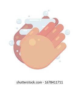Wash hands vector illustration, flat design icon.