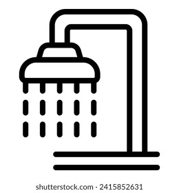 Wash head bathroom icon outline vector. Dark broom house. Slim unclean