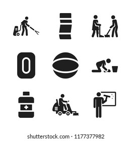 wash icon. 9 wash vector icons set. sphere, mouthwash and hygienic icons for web and design about wash theme