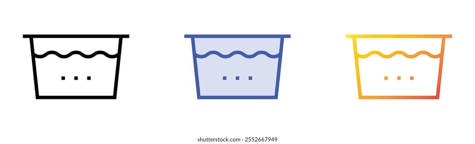 wash icon. Linear, Blue Fill and Gradient Style Design Isolated On White Background