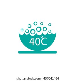 Wash icon. Machine washable at 40 degrees.