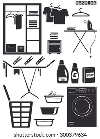 Wash icons on a neutral background