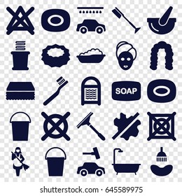 Wash icons set. set of 25 wash filled icons such as baby bath, soap, shower, hairstyle, toothbrush, spa mask, soap, window squeegee, bucket, sponge, no bleaching