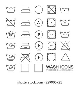 Wash icons set. Vector illustration