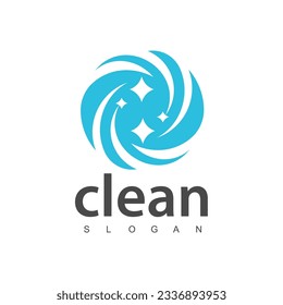 Wash, laundry, cleaning company abstract business logo. Sparkle star, Housekeeping, shine, cleaner icon.