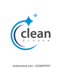 Wash, laundry, cleaning company abstract business logo. Sparkle star, Housekeeping, shine, cleaner icon.