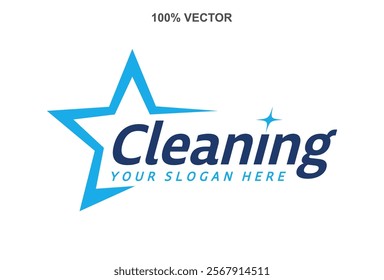 Wash, laundry, cleaning company abstract business logo. Sparkle star, Housekeeping, shine, cleaner 