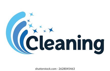 Lavagem, lavandaria, empresa de limpeza logotipo empresarial abstrato. Espumante estrela, Housekeeping, brilho, modelo vetor ícone mais limpo