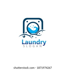 Wash laundry machine room logo. Good for business illustration of wash machine laundry room vector