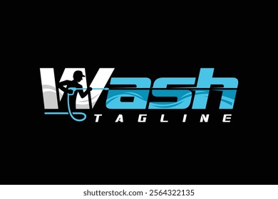 Wash lettering logo, Power wash logo