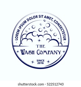 Wash logo. Vector and illustration. T-shirt design. Soap bubles design.