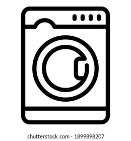 Wash machine consumption icon. Outline wash machine consumption vector icon for web design isolated on white background