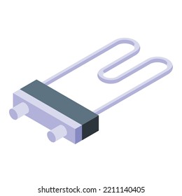 Wash Machine Heating Element Icon Isometric Vector. Washing Heater. Water Electric