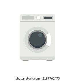 Wash machine icon. Flat illustration of wash machine vector icon isolated on white background