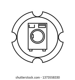 wash machine icon isolated on white background, vector illustration