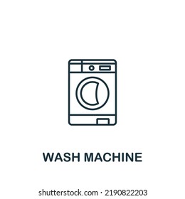 Icono de lavadora. Icono de línea simple para plantillas, diseño web e infografías