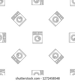Wash machine icon. Outline illustration of wash machine vector icon for web design isolated on white background