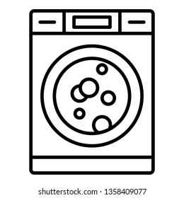 Wash machine icon. Outline wash machine vector icon for web design isolated on white background