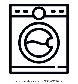 Waschmaschinensymbol. Outline-Waschmaschine, Vektorsymbol für Webdesign einzeln auf weißem Hintergrund