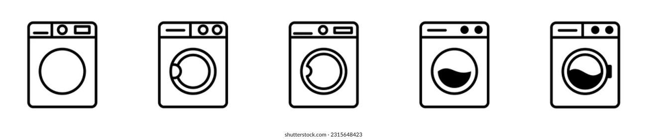 wash machine icon set design template. Trendy style, vector eps 10
