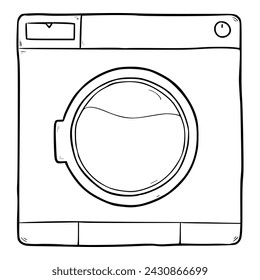 ilustración de la lavadora dibujada a mano boceto contorno vector	