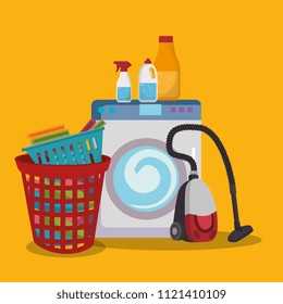 wash machine with laundry service icons