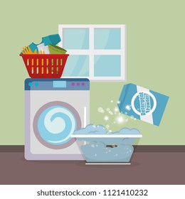 wash machine with laundry service icons