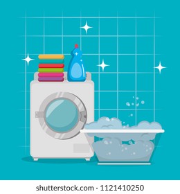 wash machine with laundry service icons